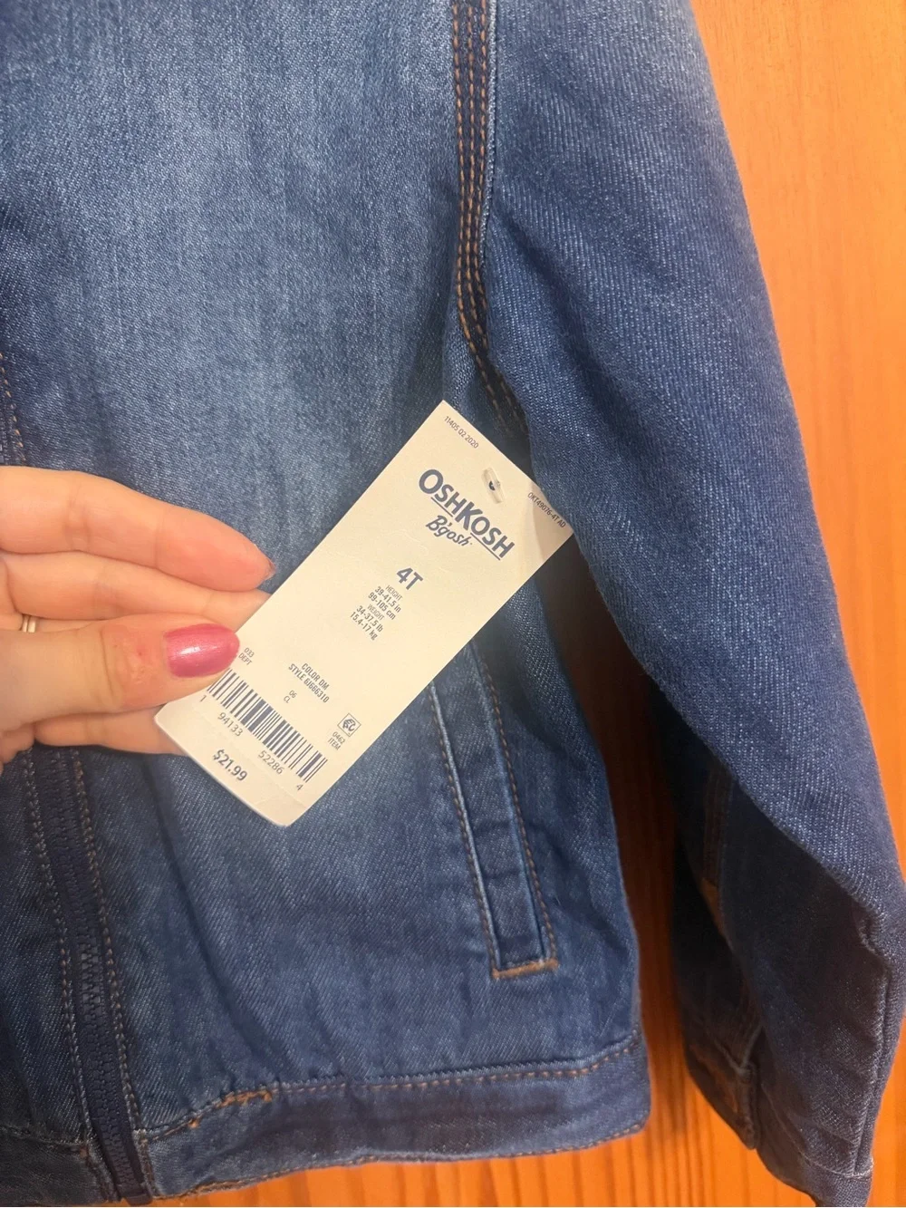 OshKosh B'gosh Denim Zip-Up Kids Jacket in Dark Blue